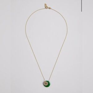 Jade and Gold Coin Pendant Necklace by Loren Stewart